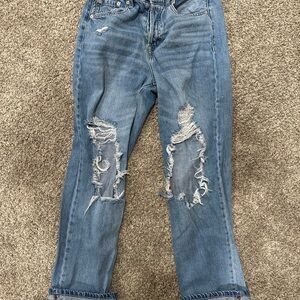Aeropostale Light Blue Ripped Boyfriend Jeans